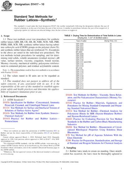 rubber product testing standards